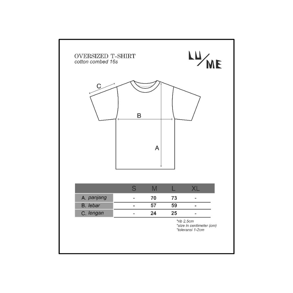 kaos oversized cotton combed 16s