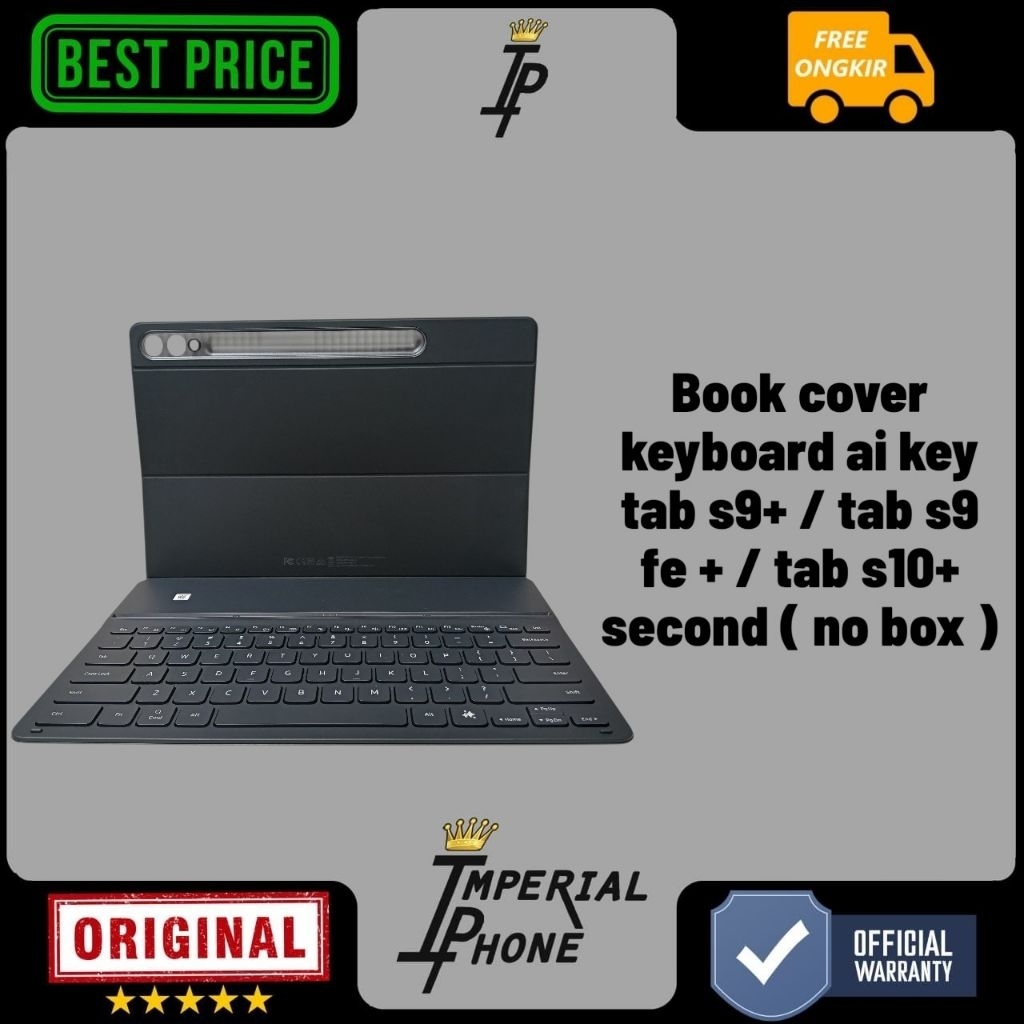 book cover keyboard ai key tab s9 plus / tab s9 fe plus / tab s10 plus second (no box)