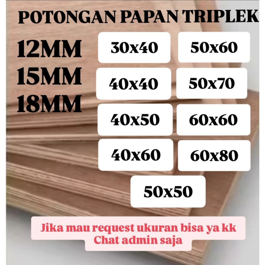 PAPAN TRIPLEK POTONGAN CUSTOM 12MM 15MM 18MM