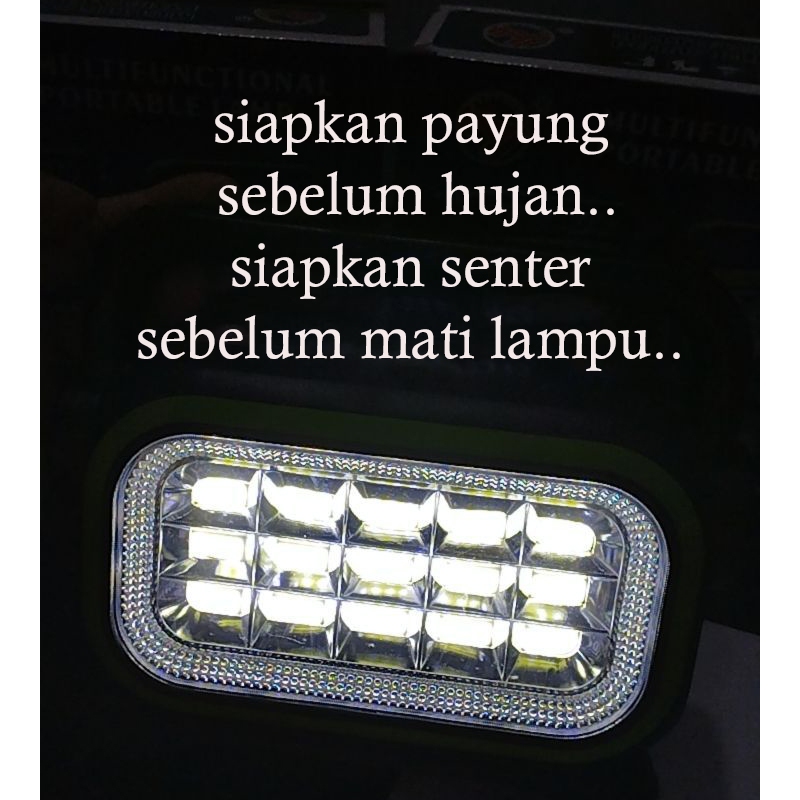 Senter LED Solar 100W Super Terang Banget Portable Lampu Tenaga Surya Tahan Lama Emergency Outdoor M
