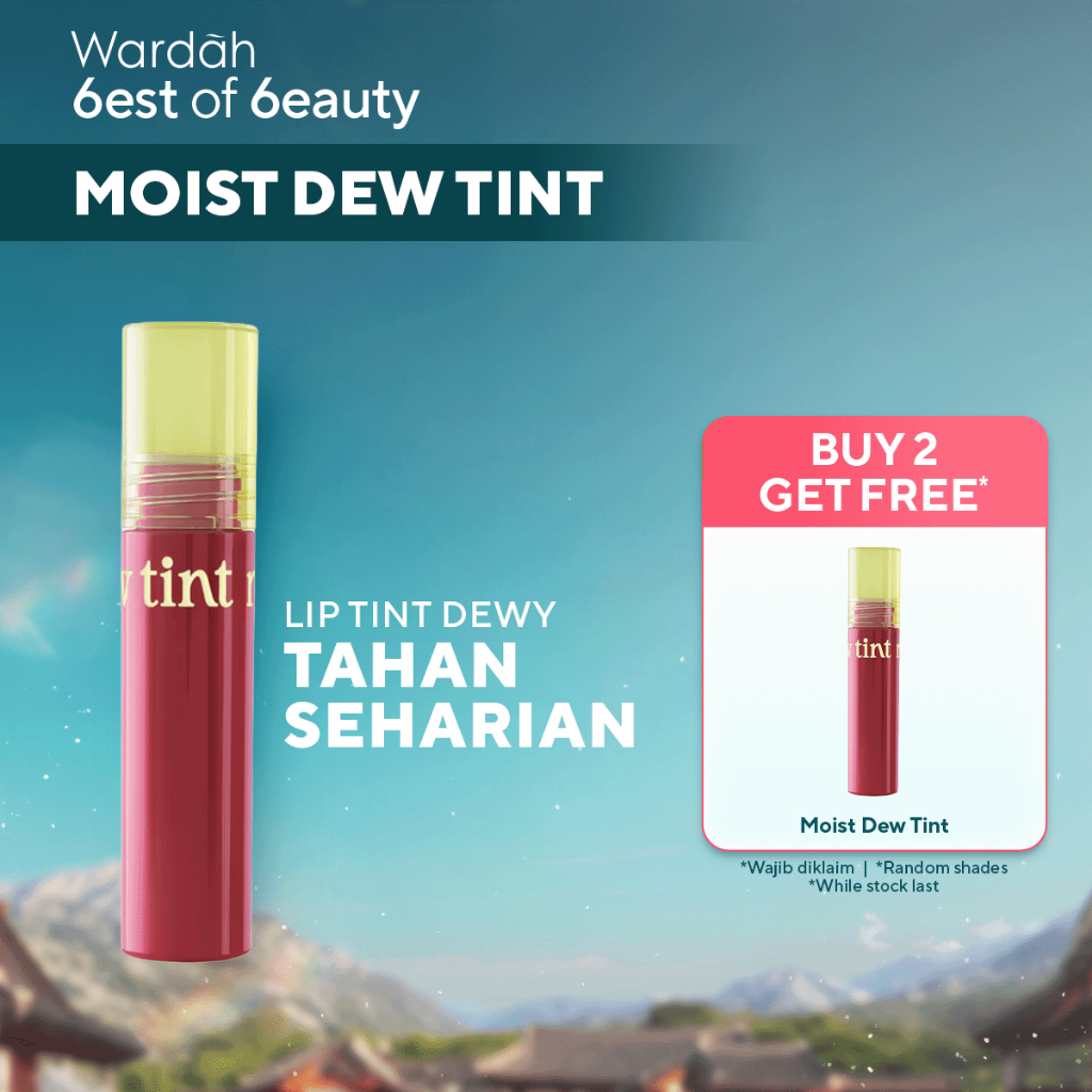 WARDAH Lip Tint Moist Dew Tint 3 g - Bibir Lembab - Tahan 24 Jam - Liptint Lip Stain Lipgloss Lip Ma