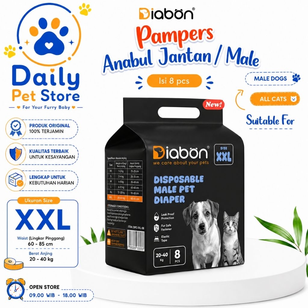 DIABON - Pampers XXL anjing kucing jantan/male - Popok  XXL anjing kucing jantan/male - Pampers XXL 
