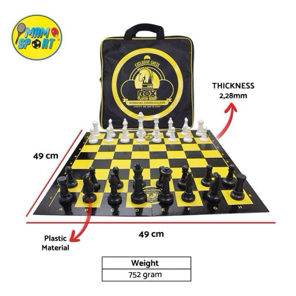 Catur Plastik Chess Plastic Board Game ROX 49CMx49CM Lipat 4 Plus Bag Original