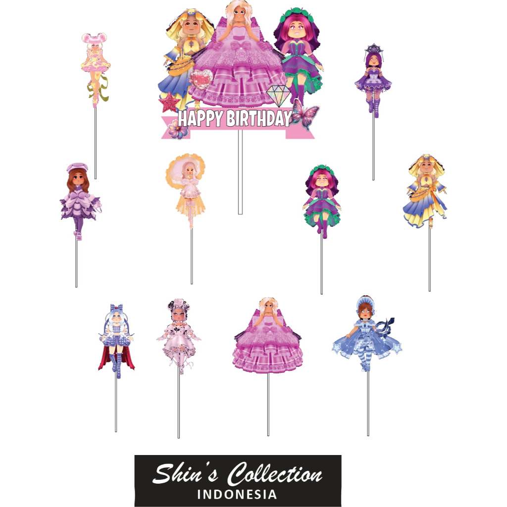 Cake topper happy birthday Roblox girl Royale High