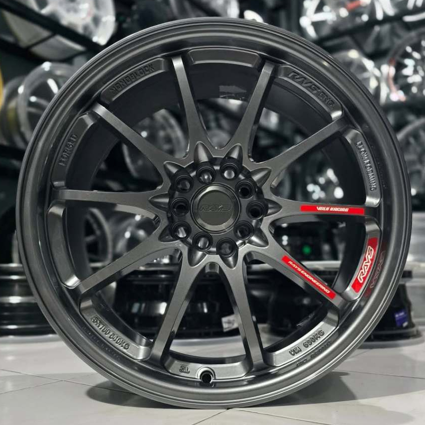 Velg Rep.Rays Ce28 Buat Mobil R18 Pcd 5x114.3 Lebar 8.5 et 35 Gunmetal Ring 18