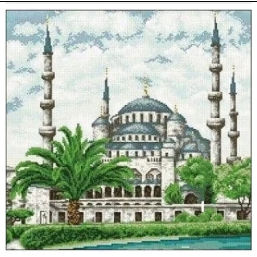DIY paket kristik mesjid masjid islami muslim full cross stitch 14ct istanbul crossstitch sulam sila