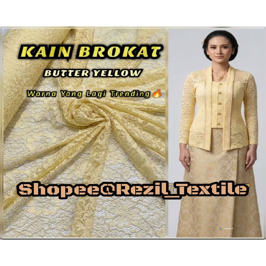 KAIN BROKAT / Kain Brukat / Brokat Lace Non Glitter / Bahan Brokat cord / Bahan K ebaya Brukat