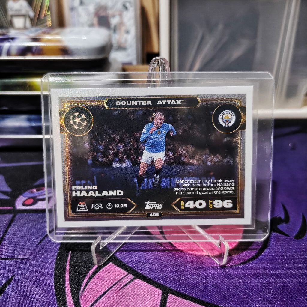 KARTU BOLA ERLING HAALAND MANCHESTER CITY TOPPS MATCH ATTAX 25/26