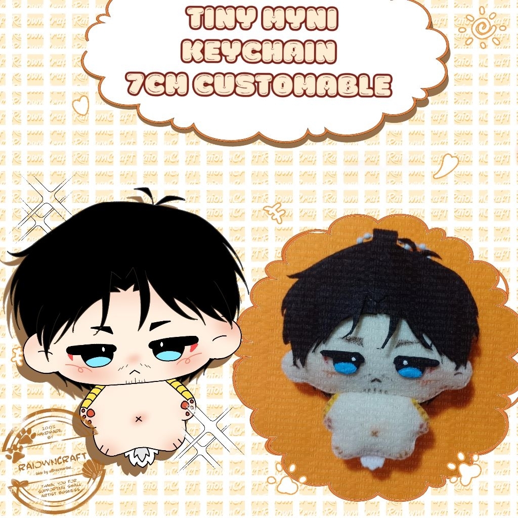 [CLOSE] Custom Hard Felt Keychain Doll 7cm | Handmade Plush Charm