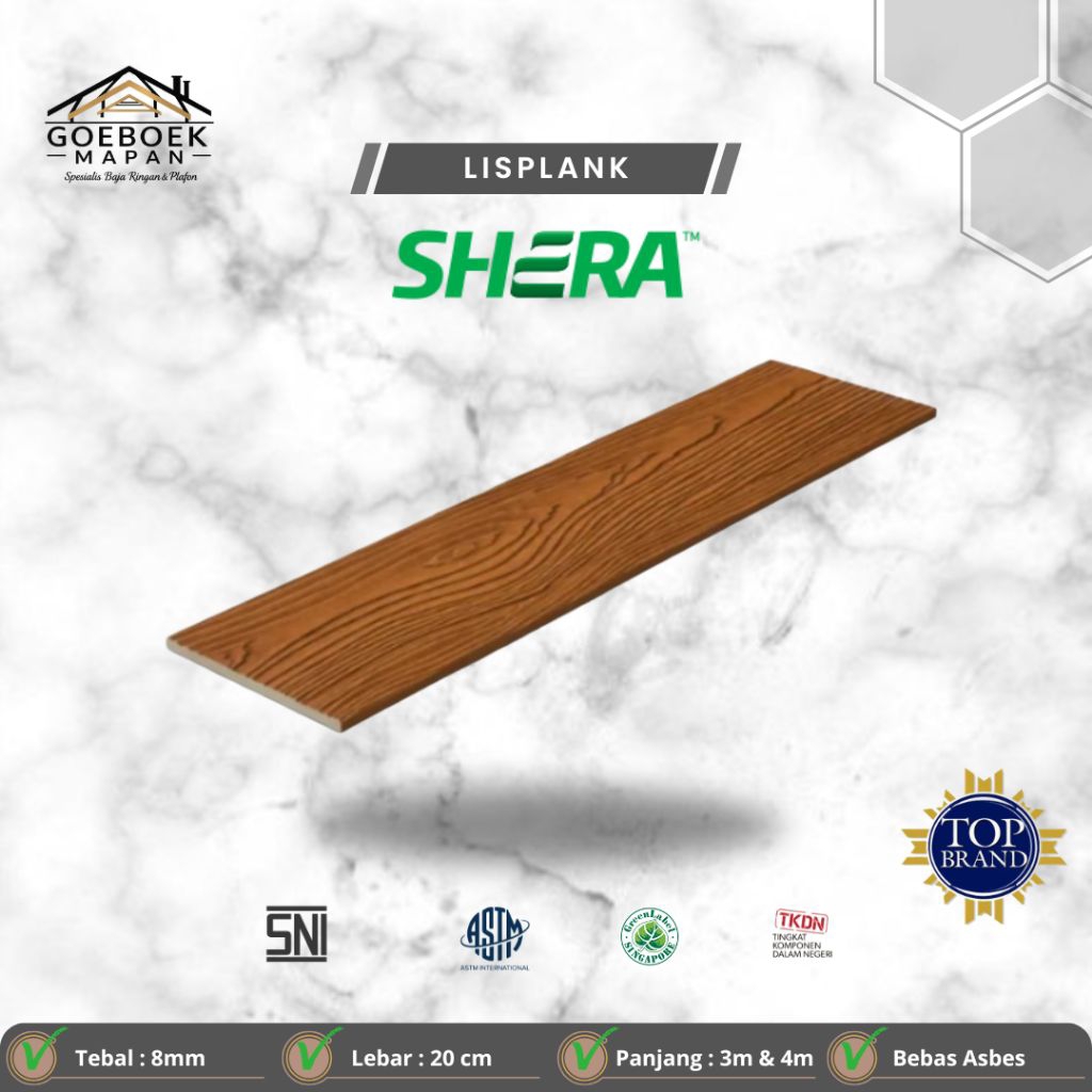 Lisplank Lisplang Shera Plank Motif Serat Kayu 3 meter