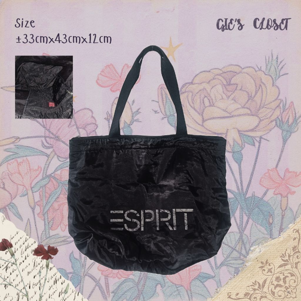 [SALE] Esprit Black Tote Bag Preloved pl second branded ori | Gie's Closet