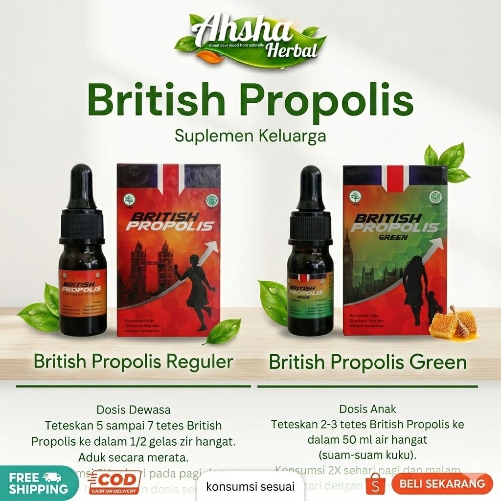 British Propolis Original 100%, Isi 6ml. Suplemen Keluarga Kaya Akan Manfaat