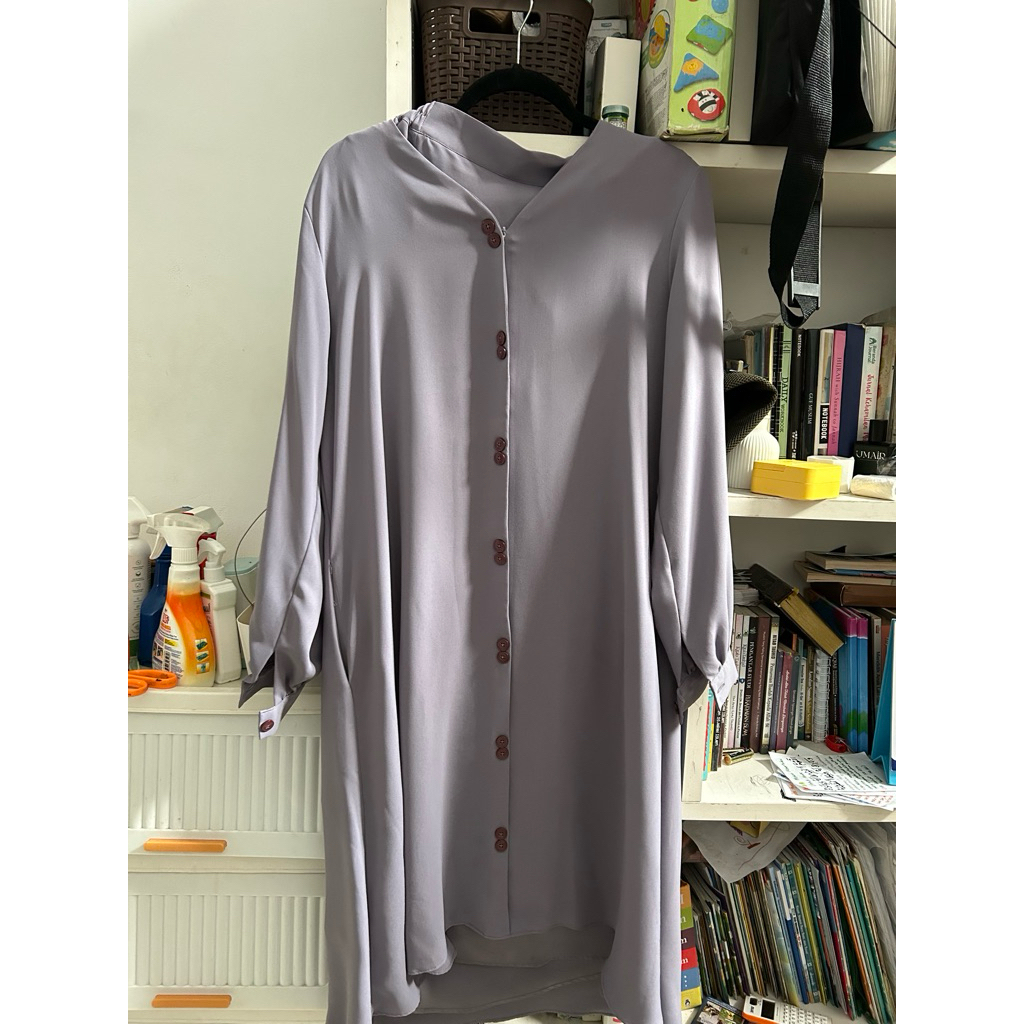 Preloved Jakset Elmadina Abaya Silver Lilac L
