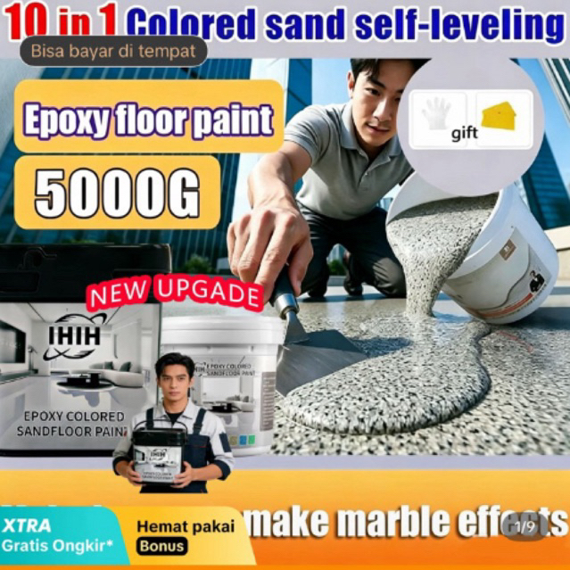 Cat lantai epoxy cat lantai pasir berwarna cat lantai