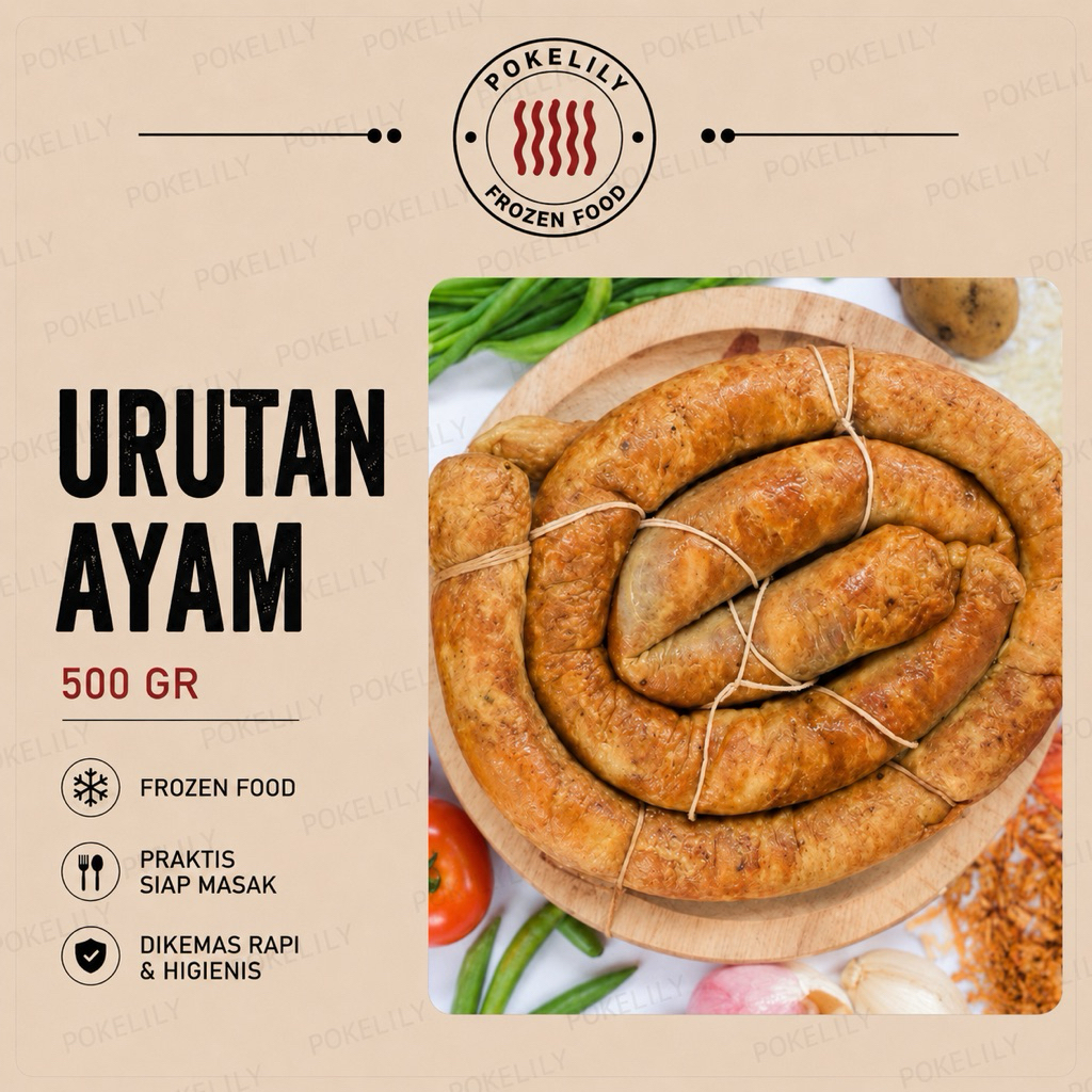 URUTAN AYAM 500 GR BALINESE CHICKEN SAUSAGE URUTAN SOSIS BUMBU BALI BALINESE SAUSAGE ASLI KHAS ASAP 