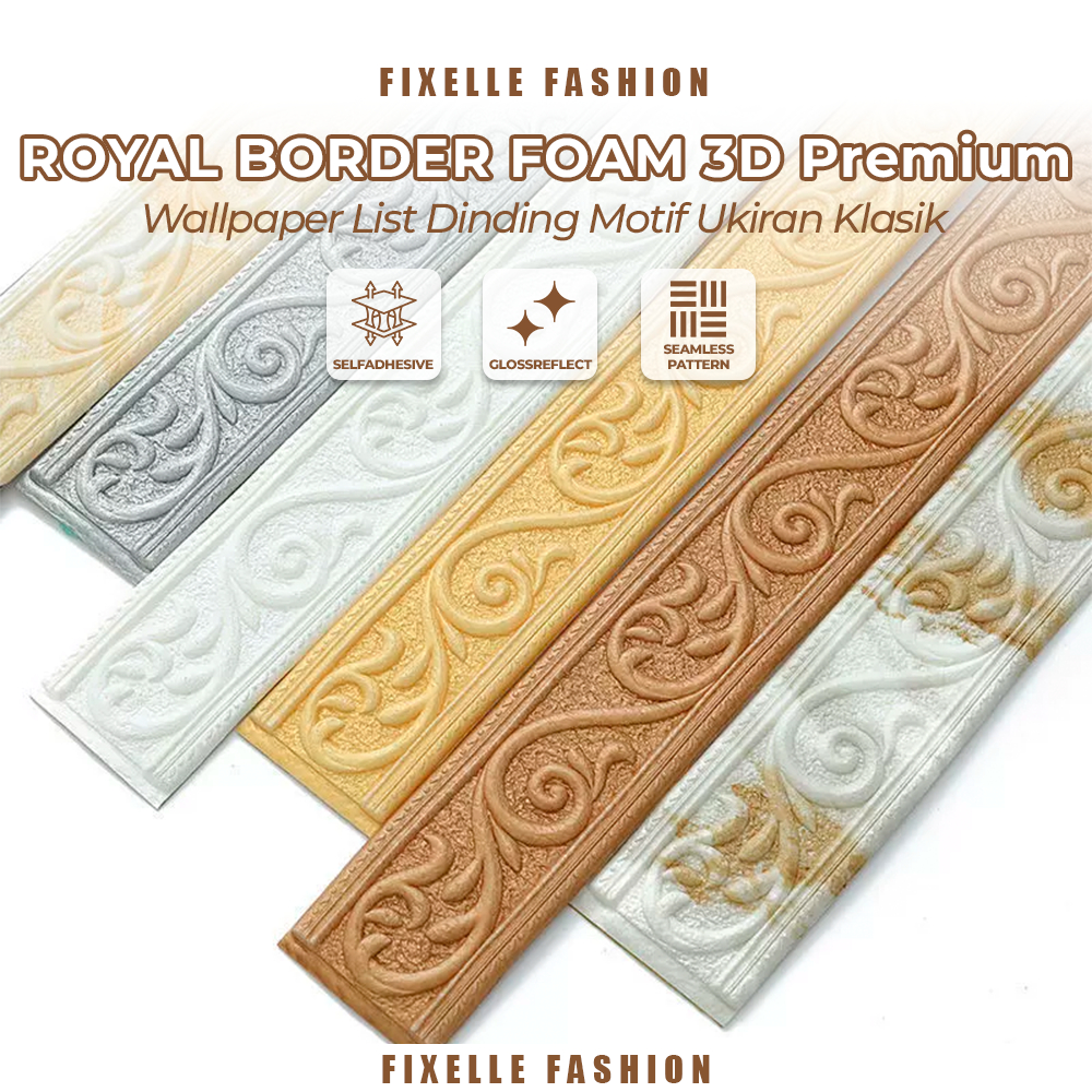 Fixelle Fashion List border foam List profil foam List timbul 3D Dekorasi Dinding Plafon Vintage