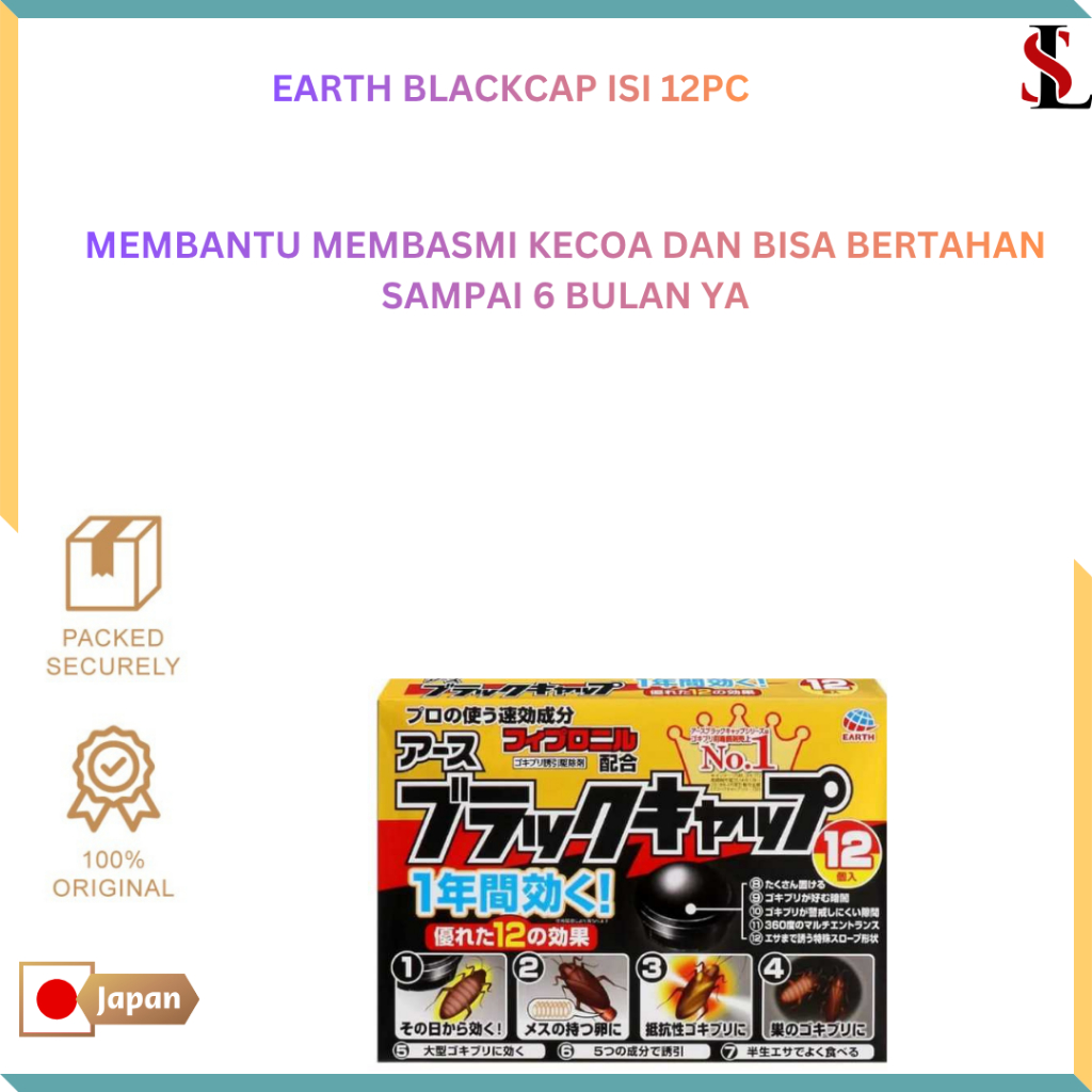 Earth black cap pembasmi kecoa Jepang
