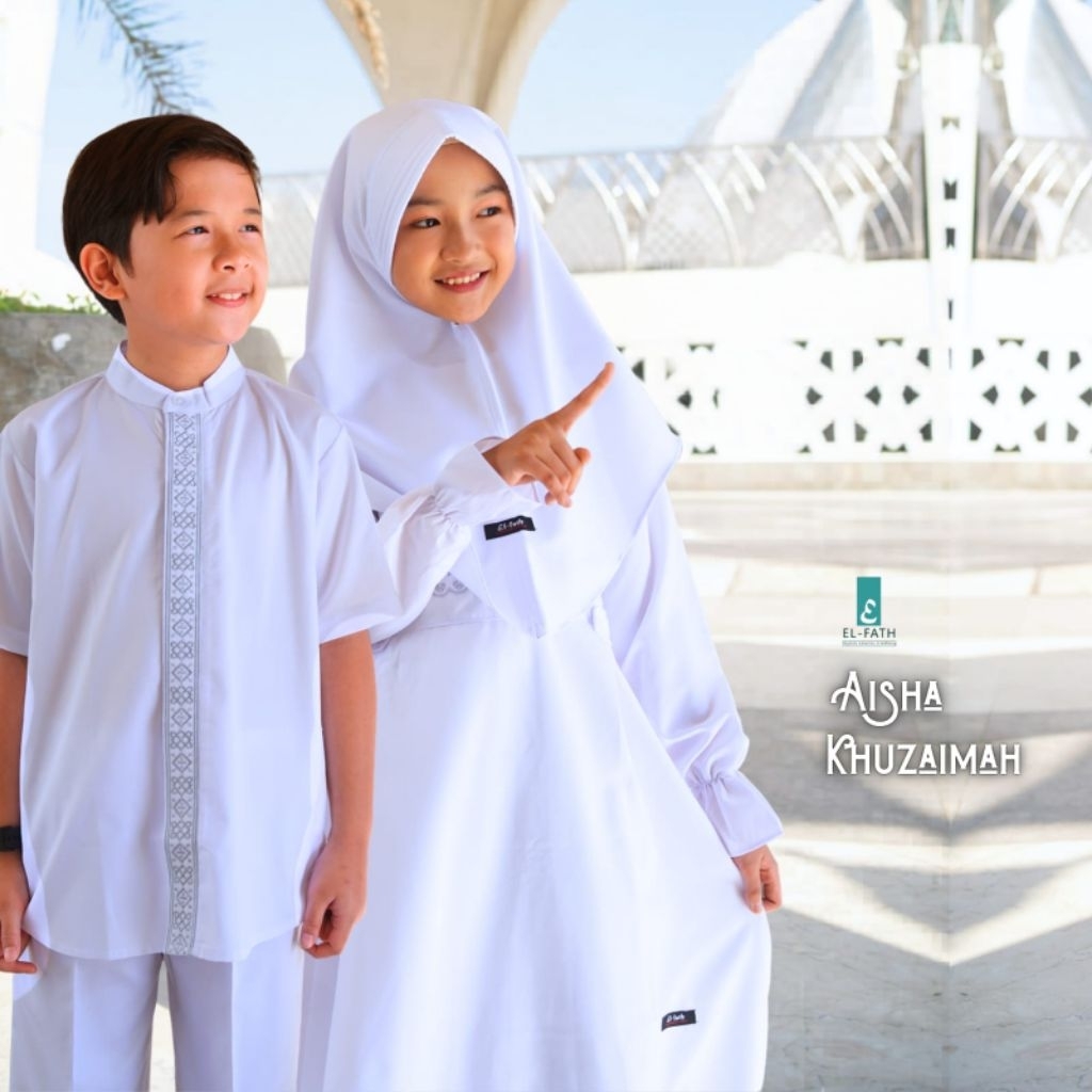 Gamis tunik putih dan koko putih el fath