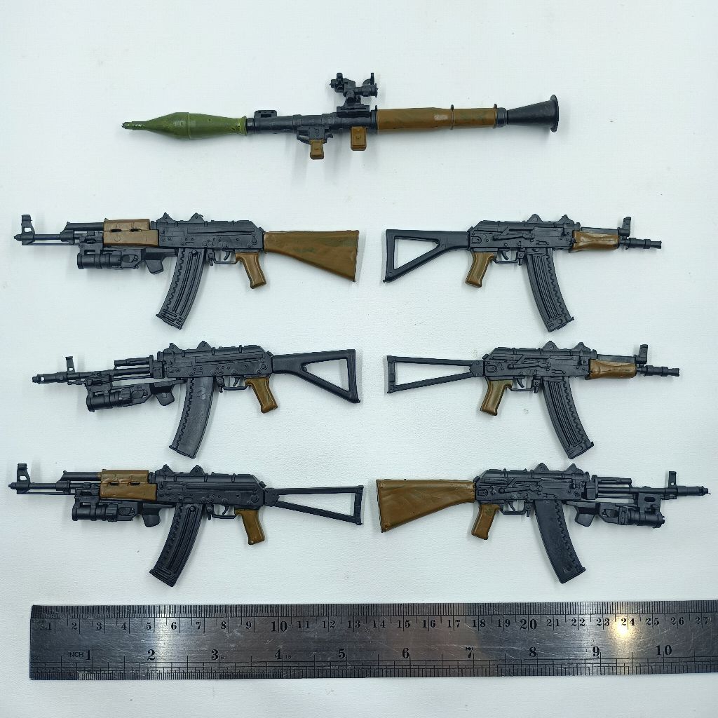 Mainan Pajangan koleksi Miniatur model skala 1:6 - Rusia - AK-47 seri, AK-74, RPG, AKS-74, AK-103 - 