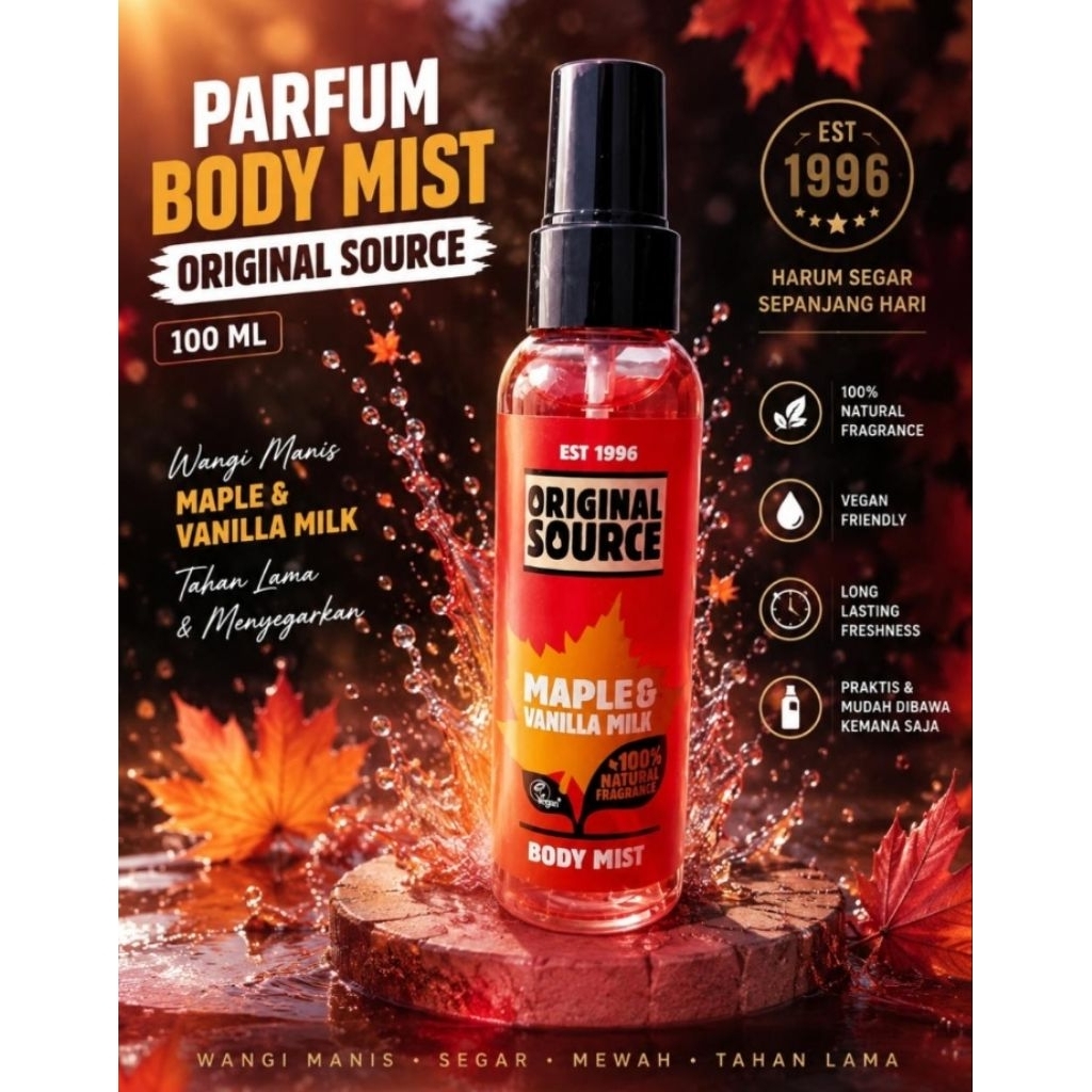Original Source Body Mist Maple & Vanilla Milk. 