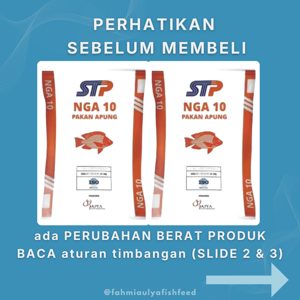 (KEMASAN 2 KG) STP NGA 10 PROTEIN TINGGI 32-34% PAKAN APUNG IKAN BANDENG, LELE, MUJAER, NILA | STP N