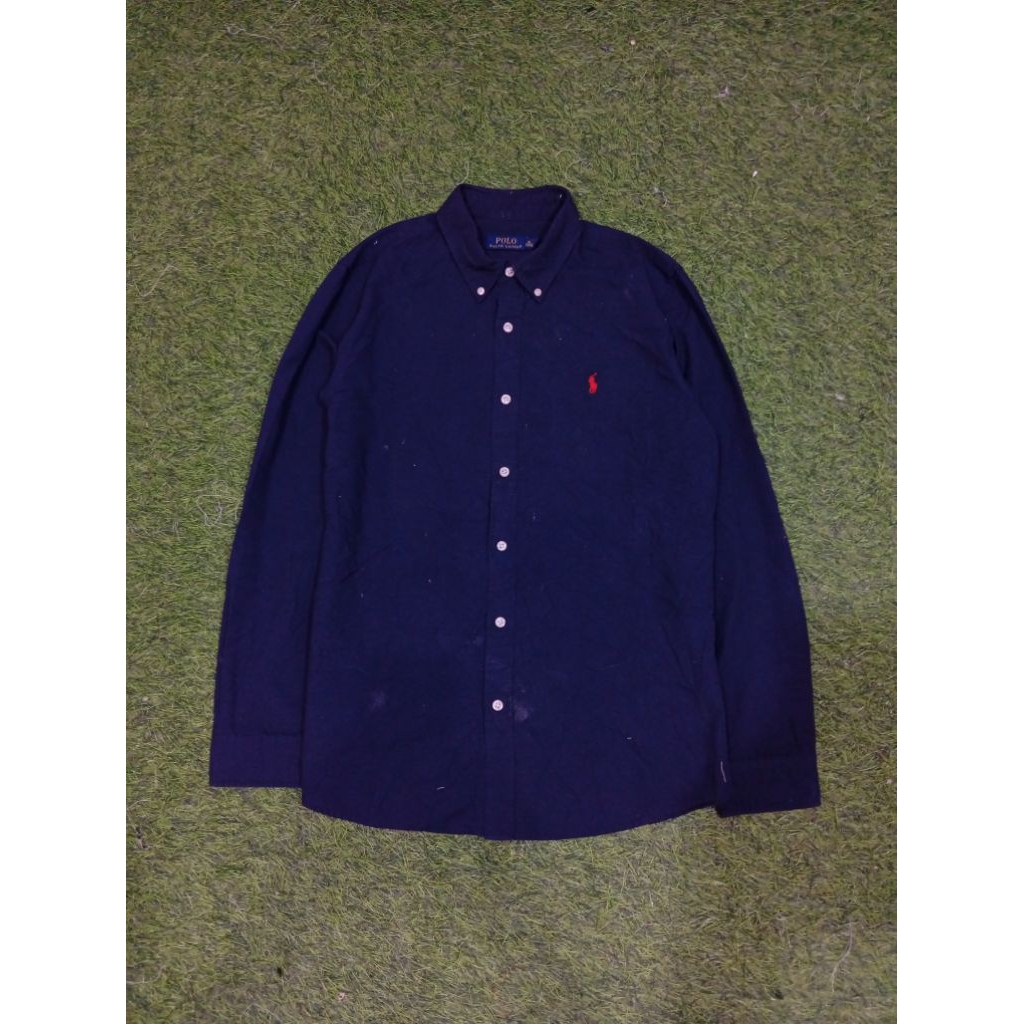 Kemeja Polo Ralph Lauren Navy Oxford