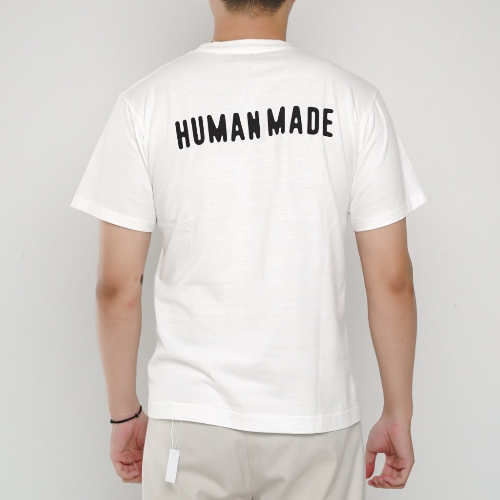 Kaos HUMAN MADE RED EMBROIDERY WHITE TSHIRT 100% ORIGINAL