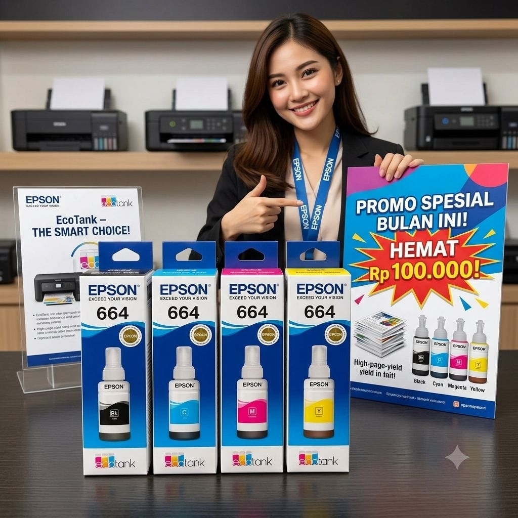 tinta Epson original 664 ll satu set tinta Epson 6644 tintaepson