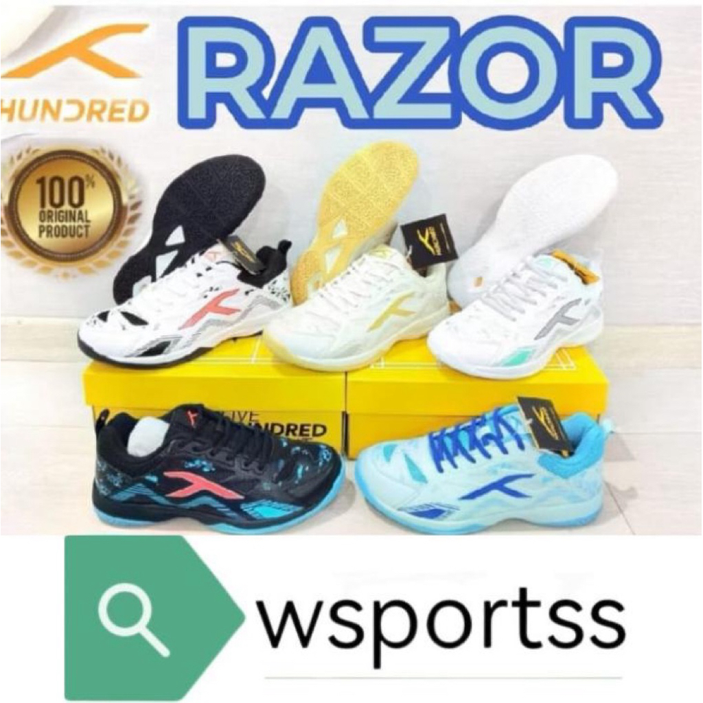 Sepatu Badminton Hundred HNDRD RAZOR Original