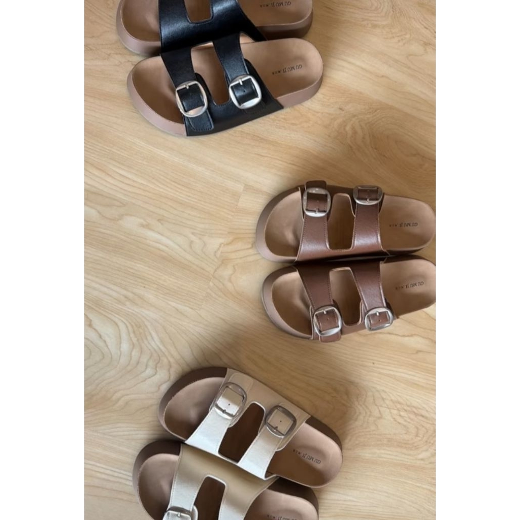 Sandal slip on wanita nb/wedges wanita nb/sandal flat nb/sandal wanita tebal nb