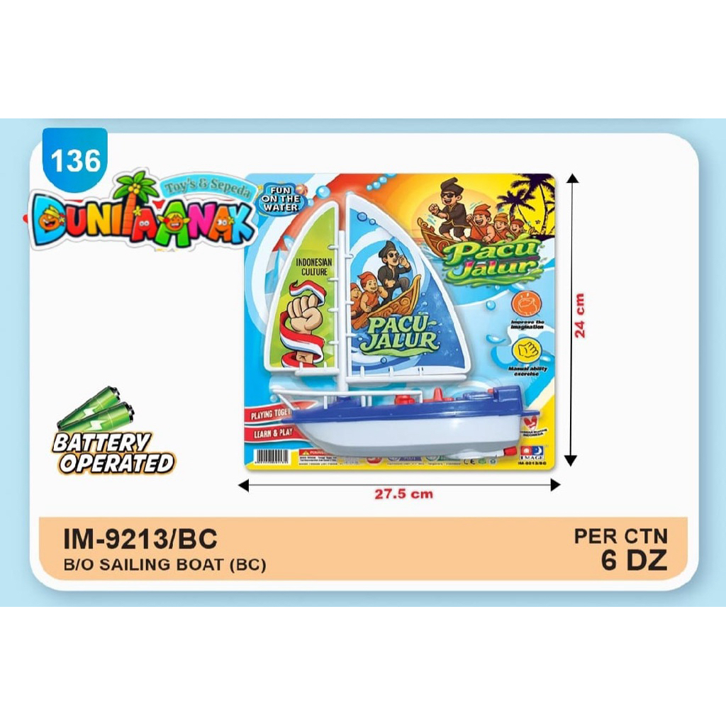 MAINAN ANAK KAPAL PACU JALUR