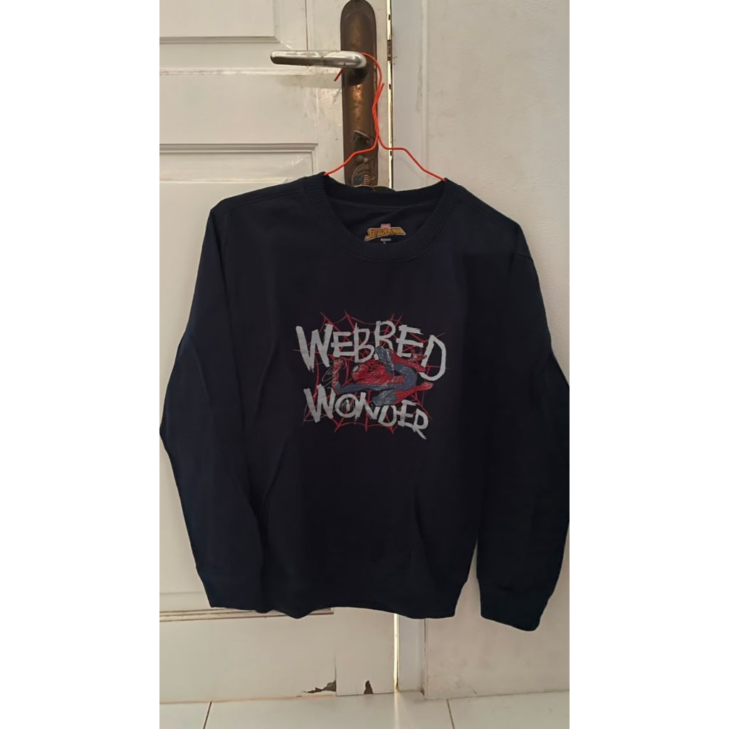 CREWNECK SWEATER SPIDER WEB DARK NAVY PRELOVED