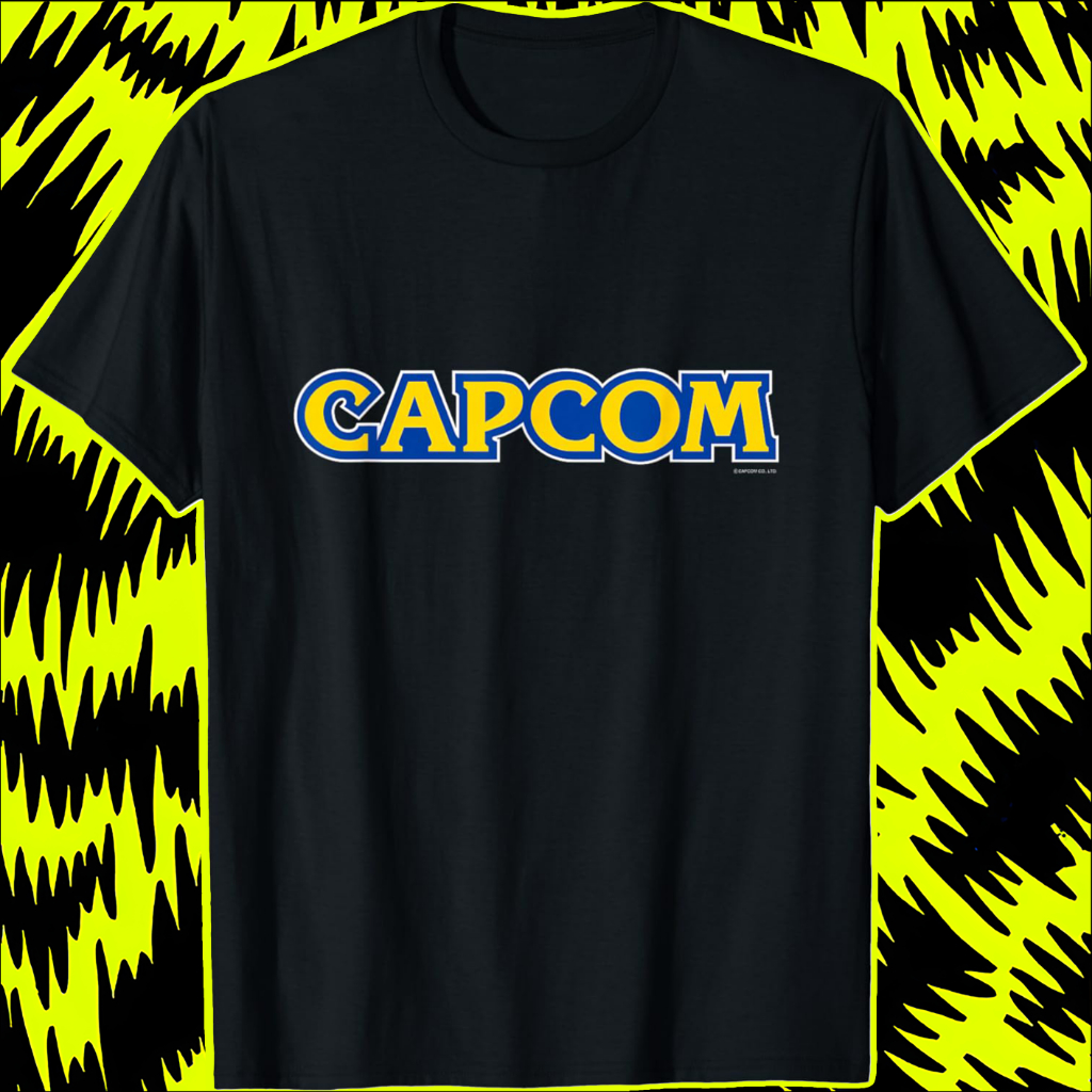 Makeyoushine X Generasi90 Kaos CAPCOM Logo T-Shirt – Baju Vintage 90s Retro Pria Wanita Unisex Cotto