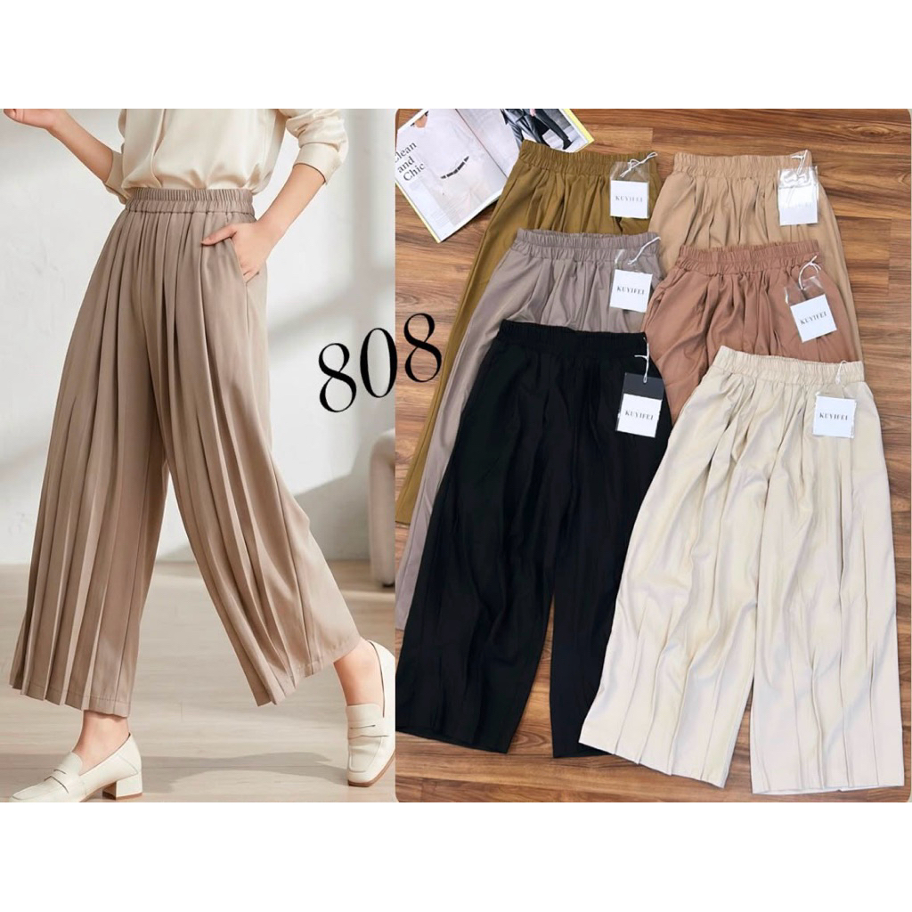 HR 808 celana kulot bahan katun import ready 6 warna lp 80-110 pj 90 kode 757