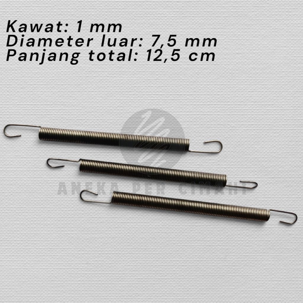 Per Spring Tarik 1mm Baja Panjang Total 125mm