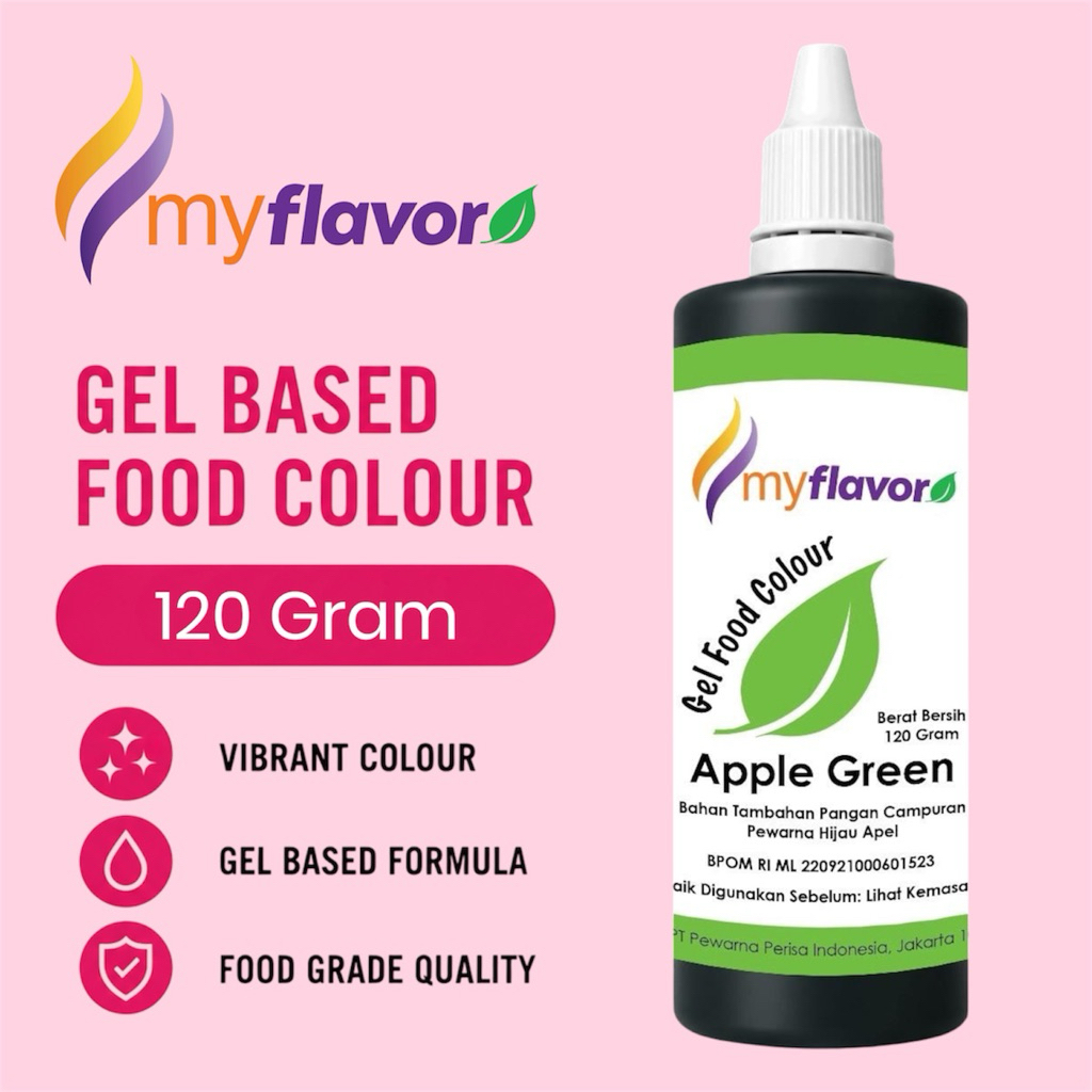 120 Gram Apple Green Gel My Flavor Food Color Food Colour Pewarna Makanan Warna Hijau Apel