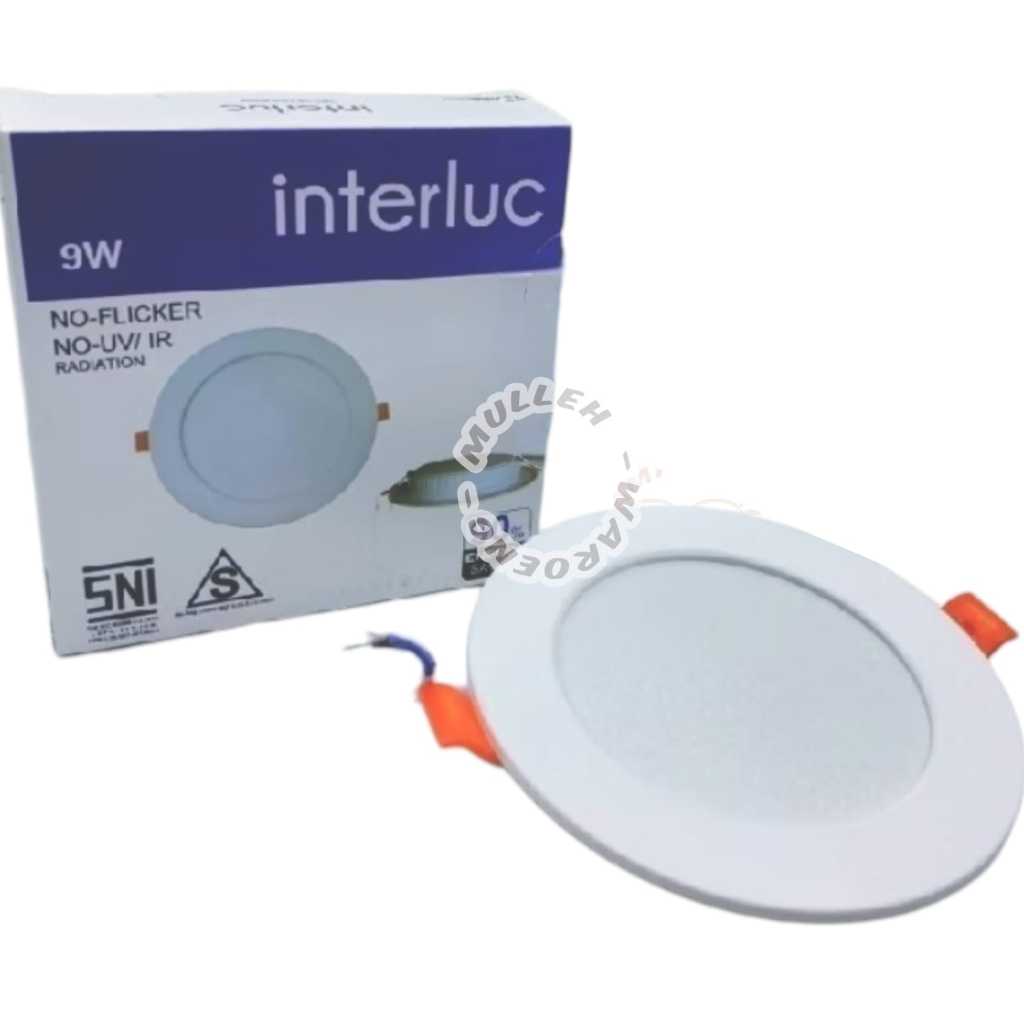 INTERLUC DOWNLIGHT 9 WATT LED PANEL BULAT 9W INBOW TANAM MURAH BERKWALITAS