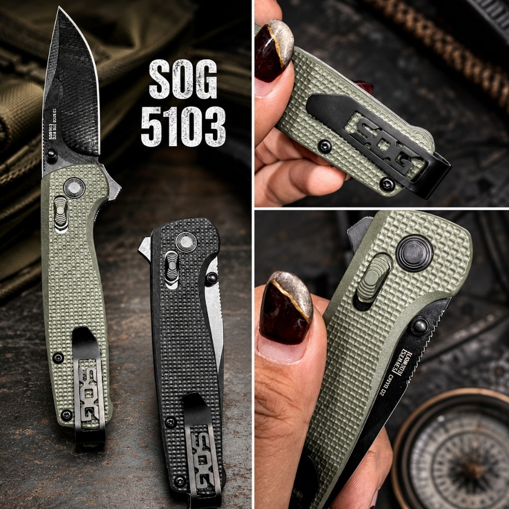 Pisau Lipat Tactical SOG 5103 Folding Knife Outdoor Camping Survival EDC Pocket Knife Stainless Stee