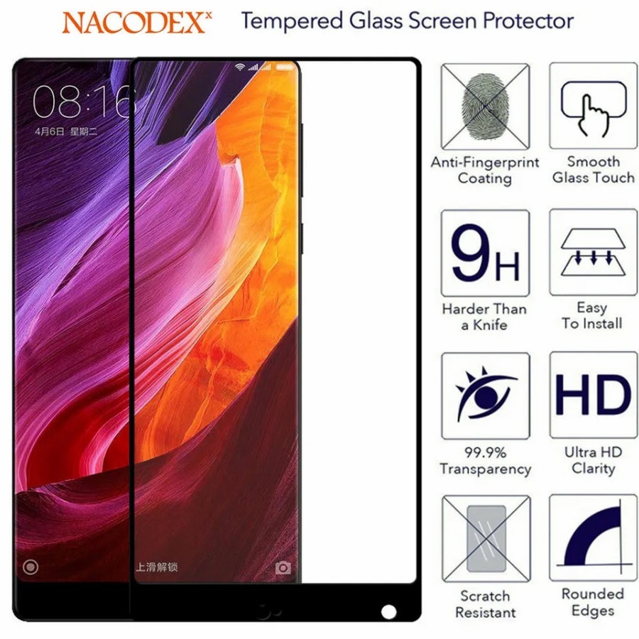 TEMPERED GLASS 5D 9D XIAOMI MI MIX 1 FULL LEM FULL COVER