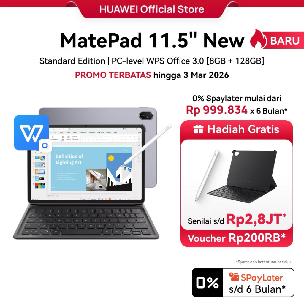 6.6 | BEKAS | FREE PEN] HUAWEI MatePad 11.5” New Standard Edition Tablet | WPS Office 3.0 Tingkat PC