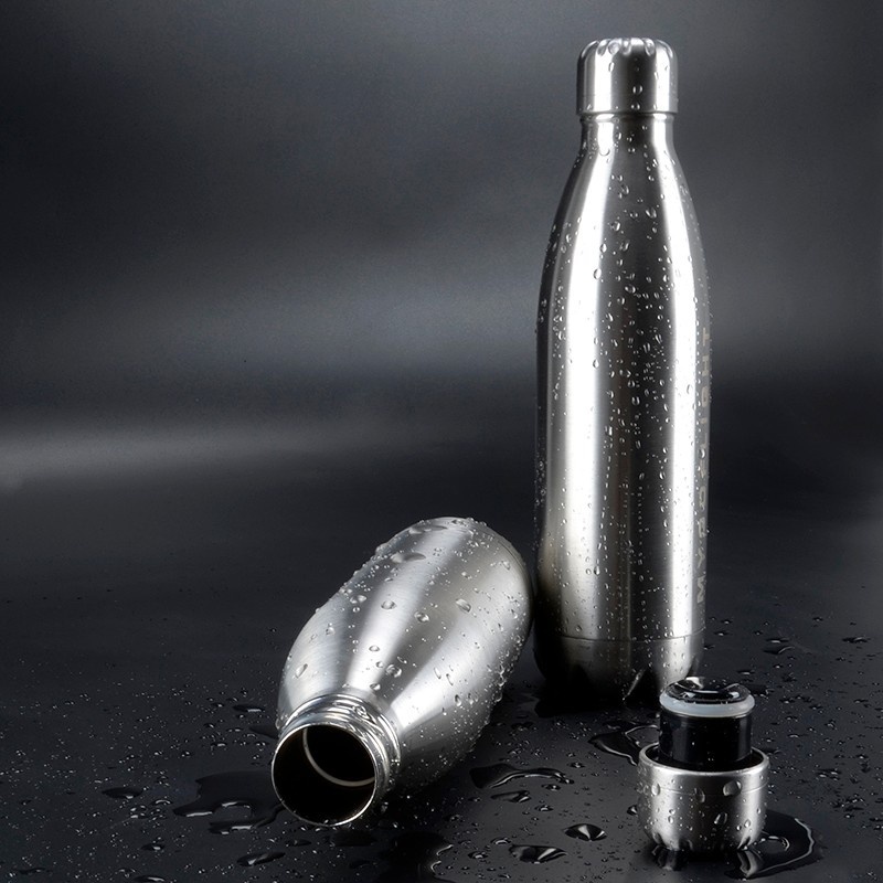 Tumbler Botol Bowling Silver 500ml - Tahan Panas & Dingin, Anti Karat, Praktis