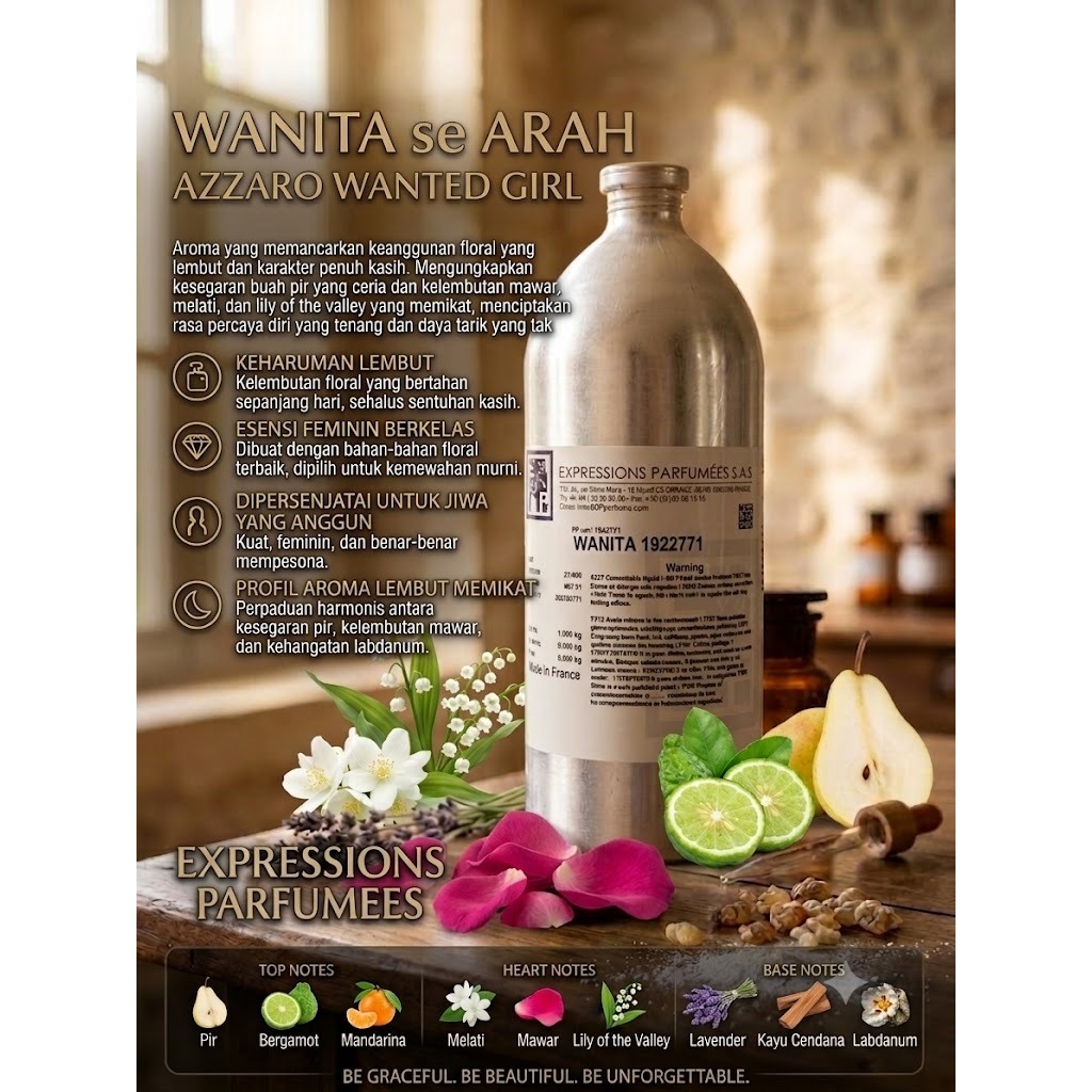 WANITA BY EXPRESSION se ARAH AZZARO WANTED GIRL KEMASAN SEGEL KALENG 1KG ( ORIGINAL )