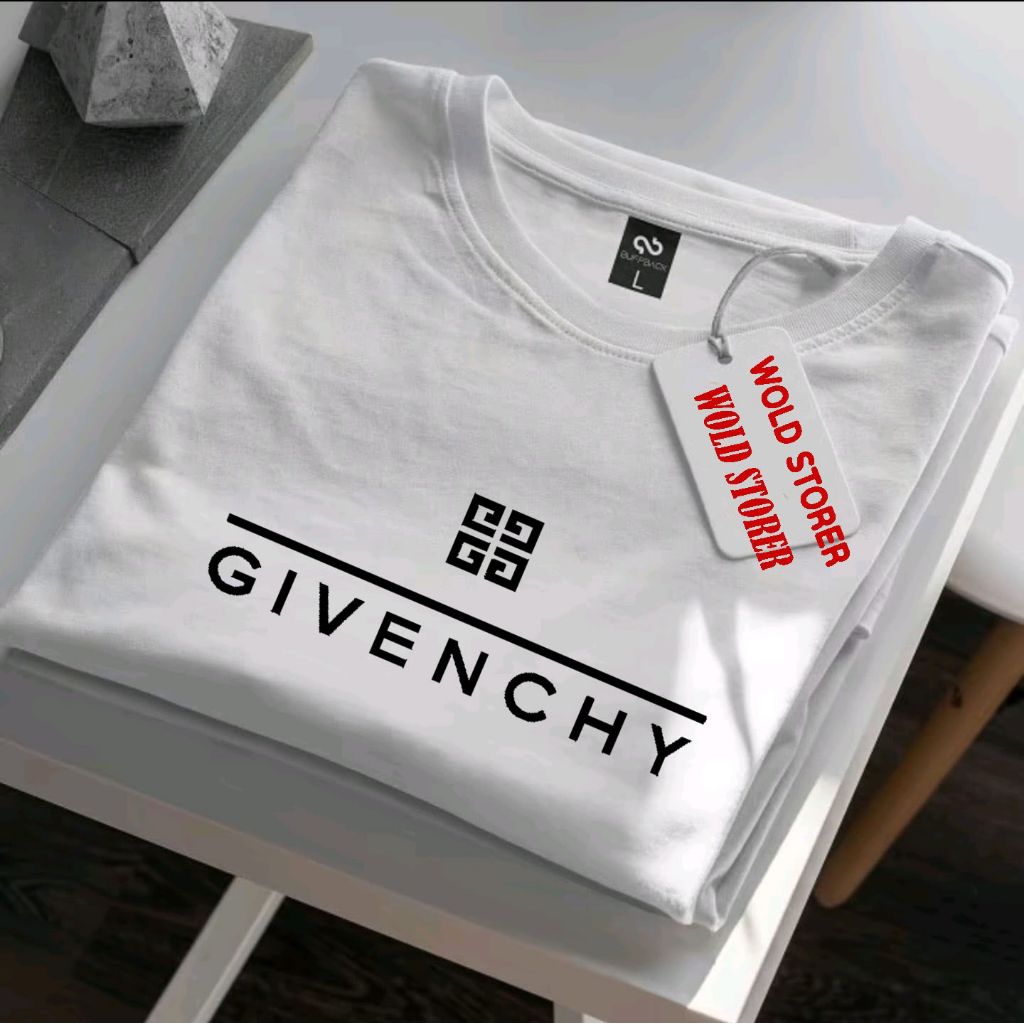 Promo Kaos Distro premium Givenchy motif hitam Kaos Pria Kekinian T-Shirt Pria Kaos Distro Pria 100%