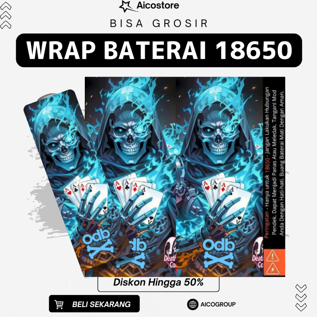 WRAP SERIES Stiker Wrap Baterai 21700 Motif Psychedelic Cyberpunk Neon Premium Vinyl Anti Air Pelind