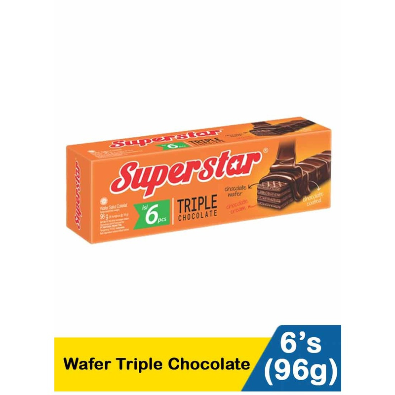 Superstar Wafer Triple Chocolate Isi 6 x 16 gram