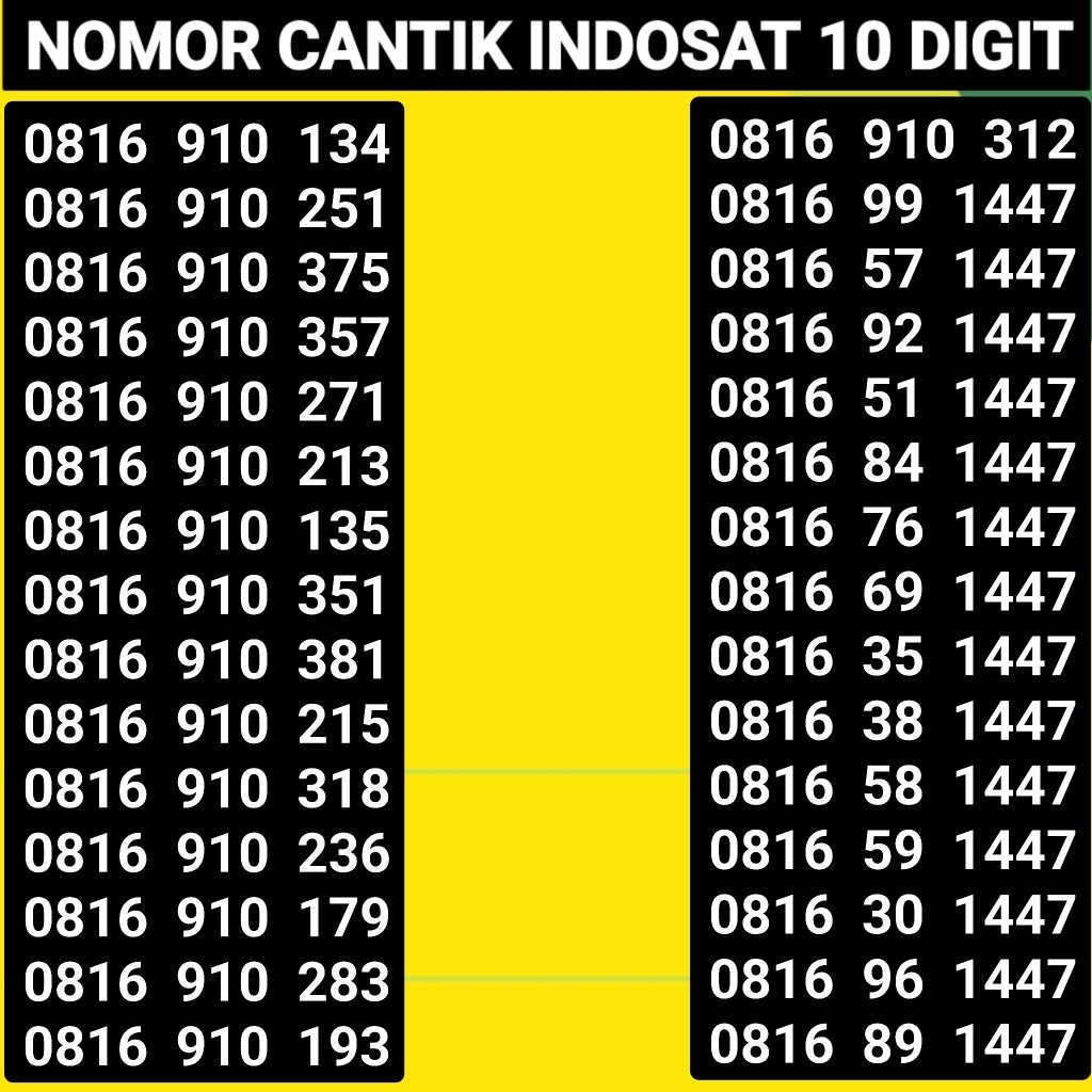 NOMOR CANTIK INDOSAT IM3 MENTARI 10 DIGIT 11 DIGIT 4G 5G LANGKA PRABAYAR