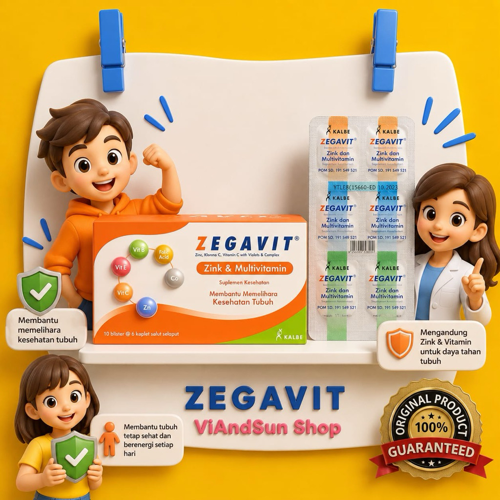 Zegavit - Multivitamin & Zink - 1Strip @6 tablet - Kalbe - Vitamin - Suplement