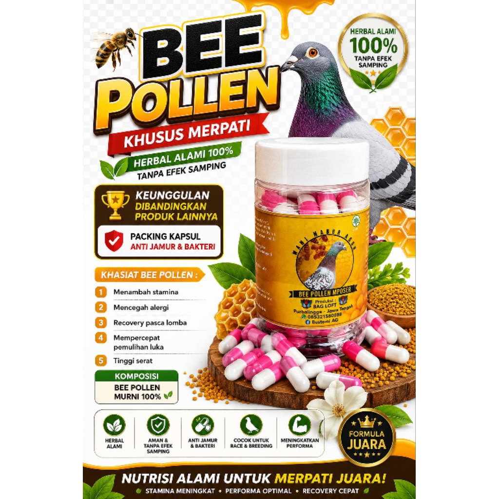 JAMU MERPATI BEE POLLEN/RACING PIGEON HERBS