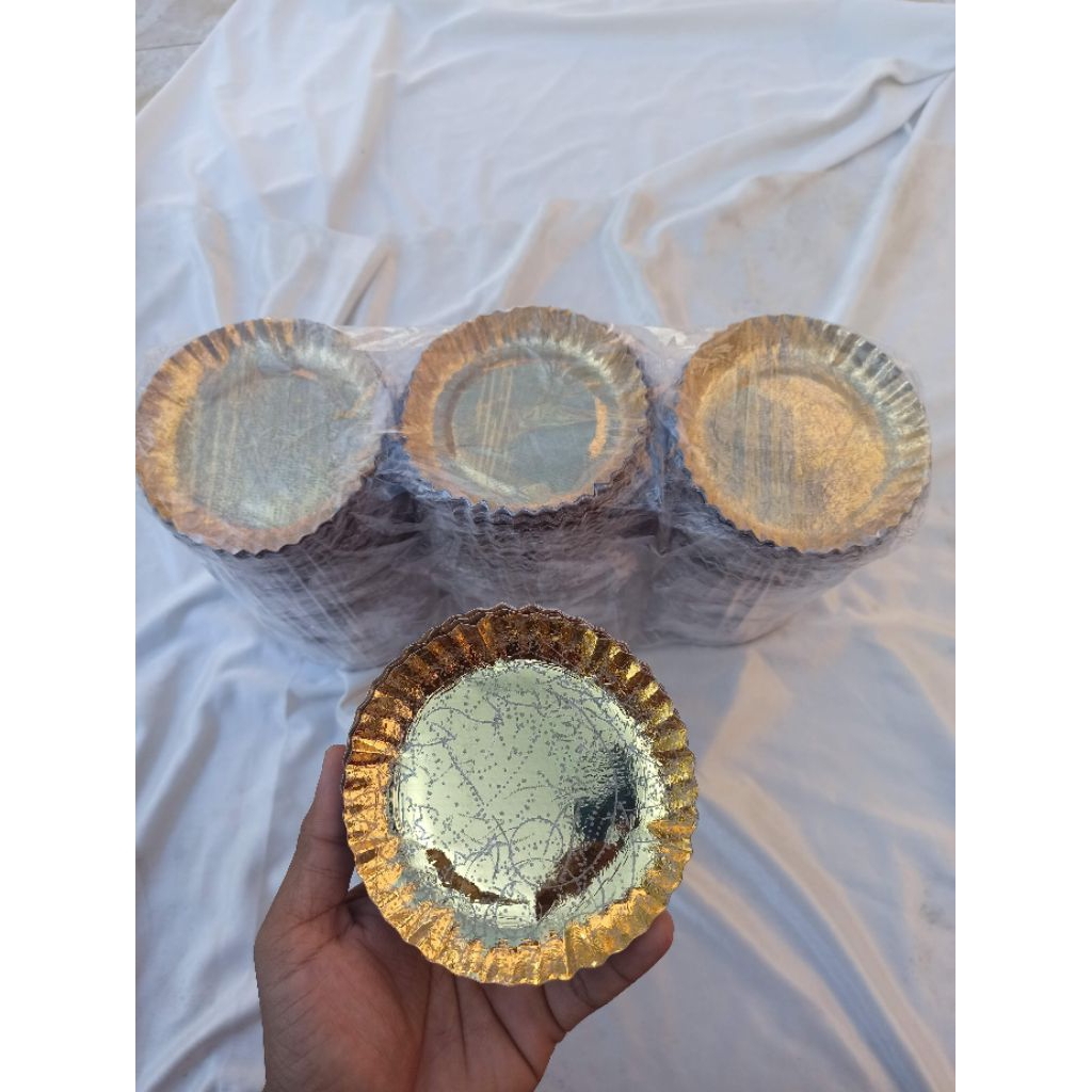1.000 Piring Kertas Emas Batik Isi 1000 PCS Diameter 12 cm Tebal Premium untuk Snack Kue Ulang Tahun