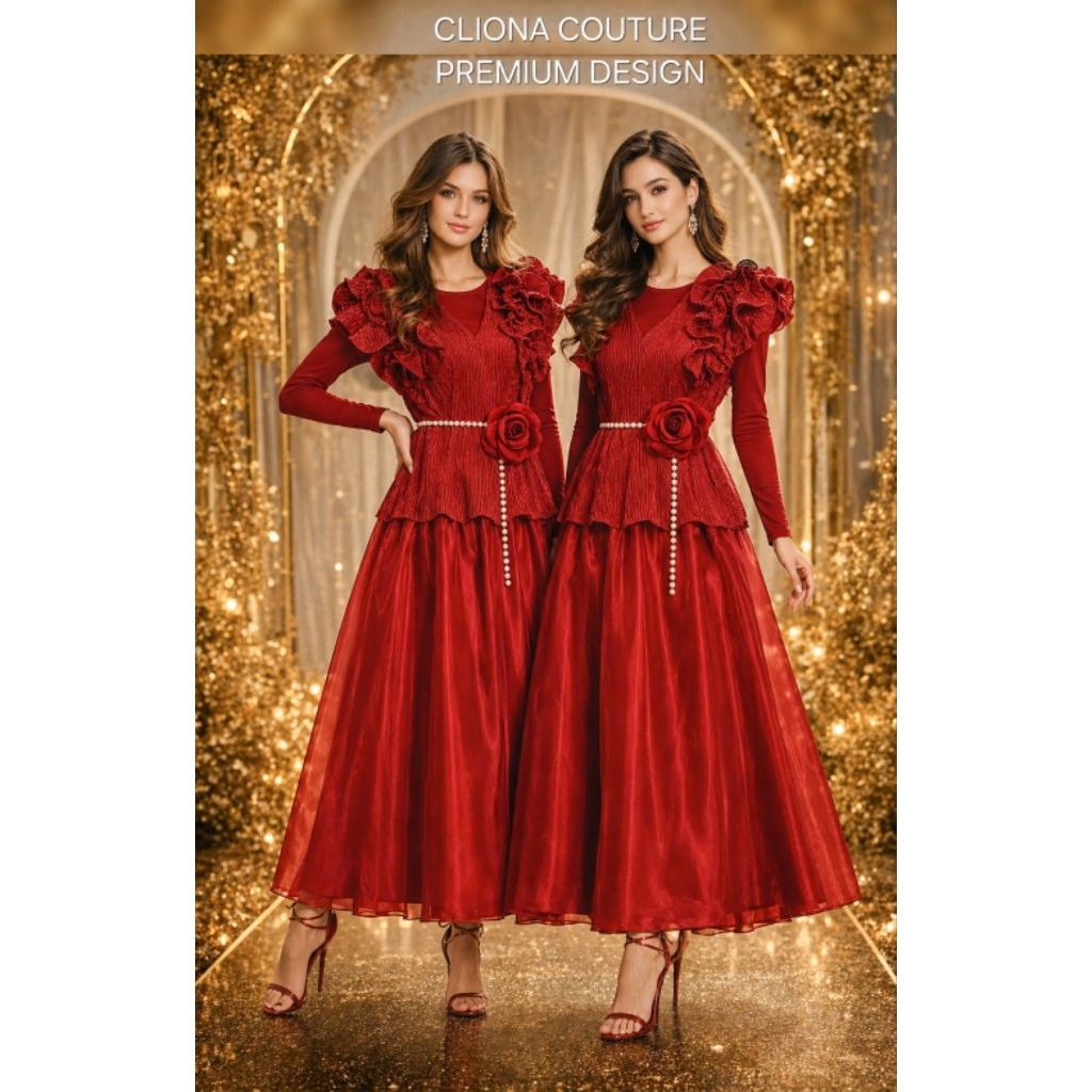 Cliona Couture One Set Premium Elegant Glamour inc belt rose  limited collection inc belt rose/clion